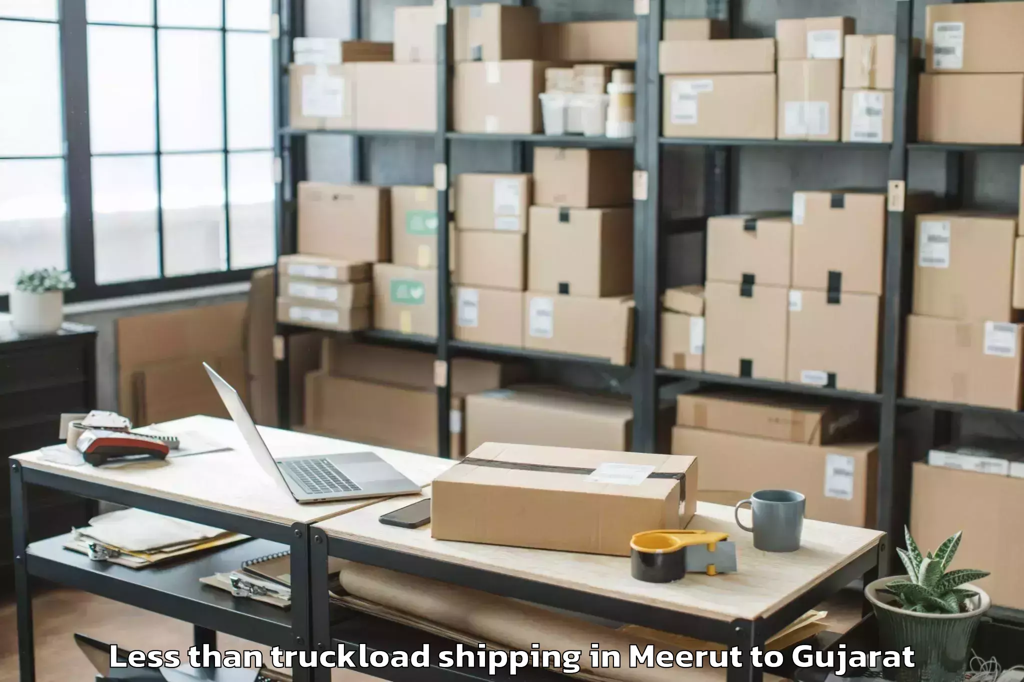 Book Your Meerut to Dantiwada Less Than Truckload Shipping Today